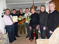 Jubilar Fritz Heim sowie Gratulanten